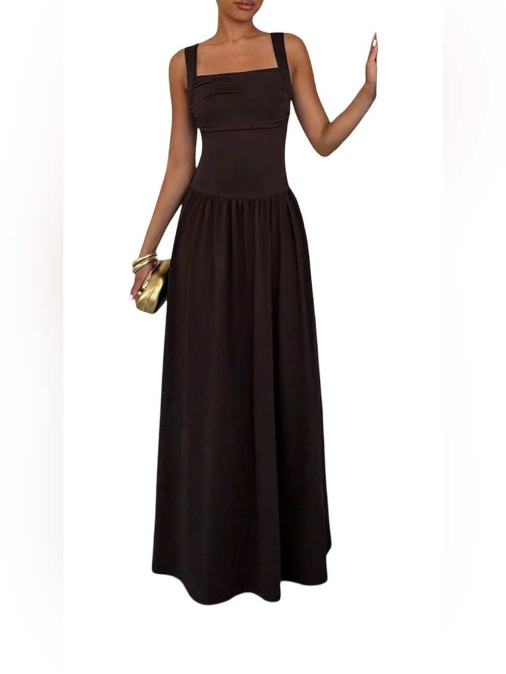 NWT Parthea Women Cami Dress Elegant Solid Color
Square Collar Dress small